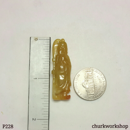 Red jade Guan Gong pendant (關公)