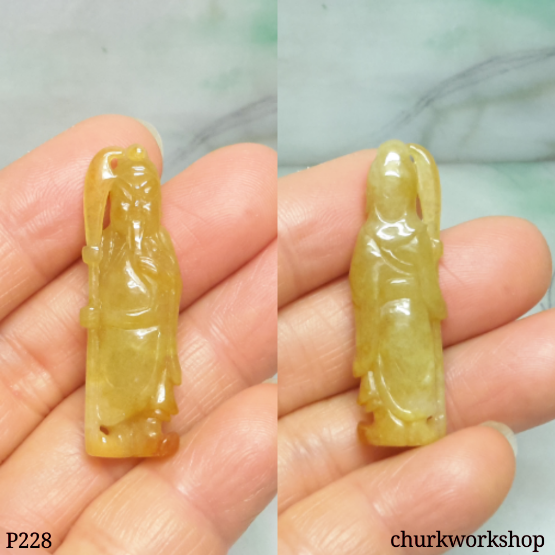 Red jade Guan Gong pendant (關公)