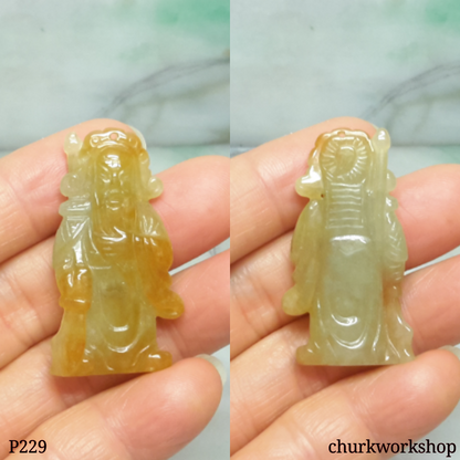 Guan Gong red jade pendant (關公)