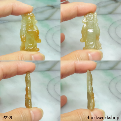 Guan Gong red jade pendant (關公)