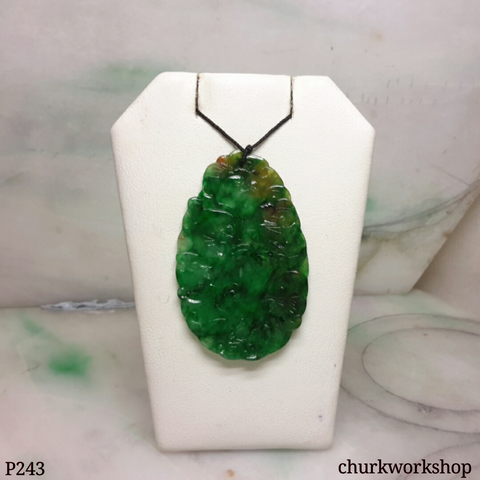 Reserved   Deep green jade pendant
