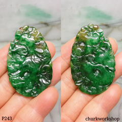 Reserved   Deep green jade pendant