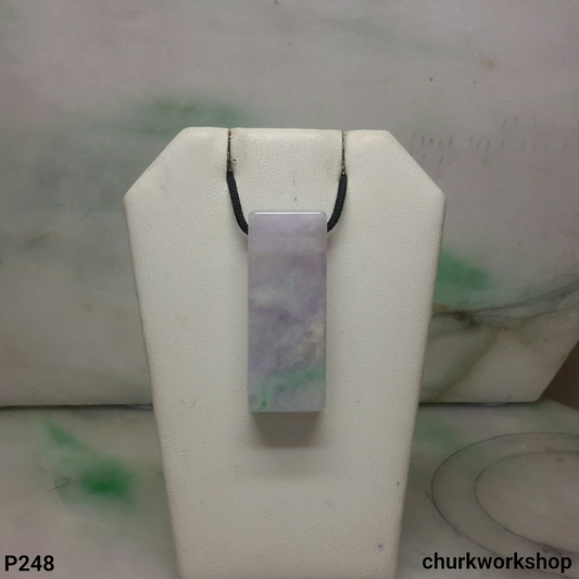 Lavender jade rectangular pendant