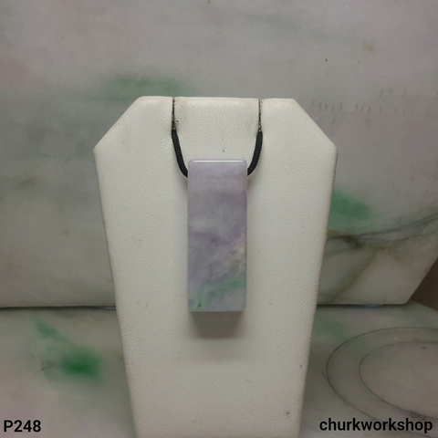 Lavender jade rectangular pendant