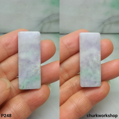 Lavender jade rectangular pendant