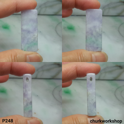 Lavender jade rectangular pendant