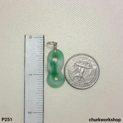 Natural color jade snake pendant.