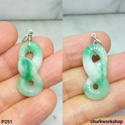 Natural color jade snake pendant.