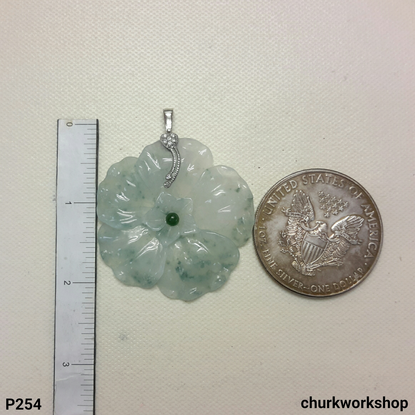Flower jade pendant