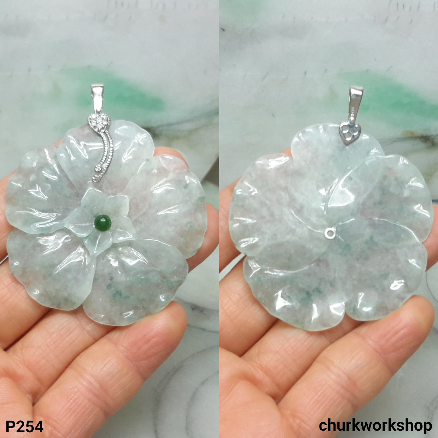 Flower jade pendant