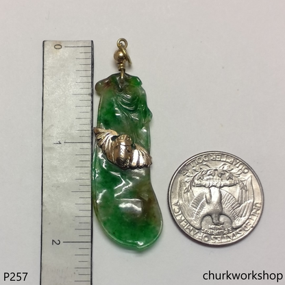 Multiple color bean  jade pendant
