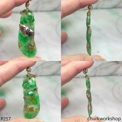 Multiple color bean  jade pendant
