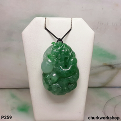 Green jade dragon pendant