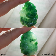 Green jade dragon pendant