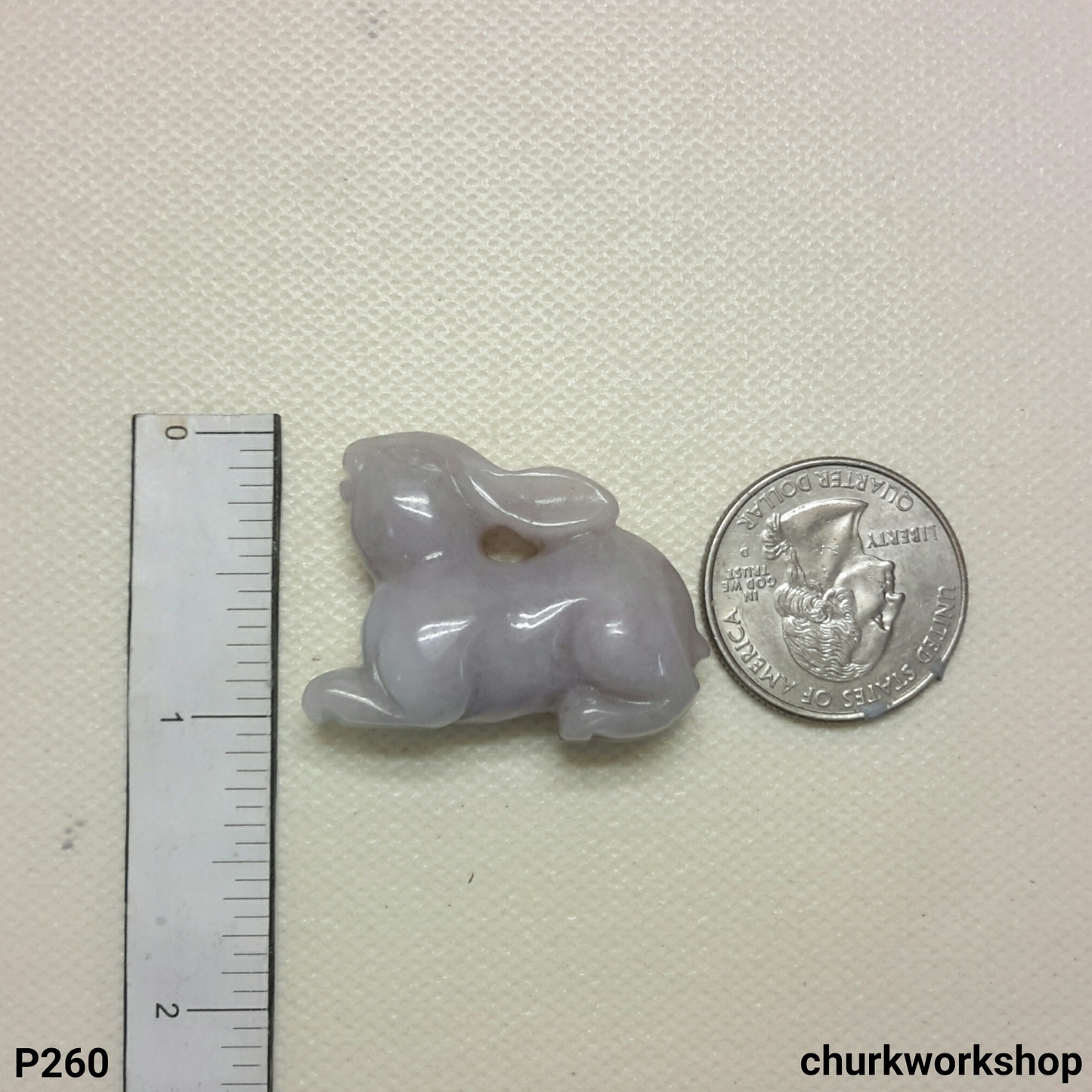 Lavender jade rabbit pendant