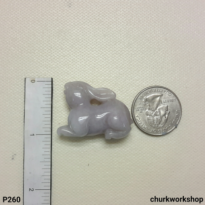 Lavender jade rabbit pendant