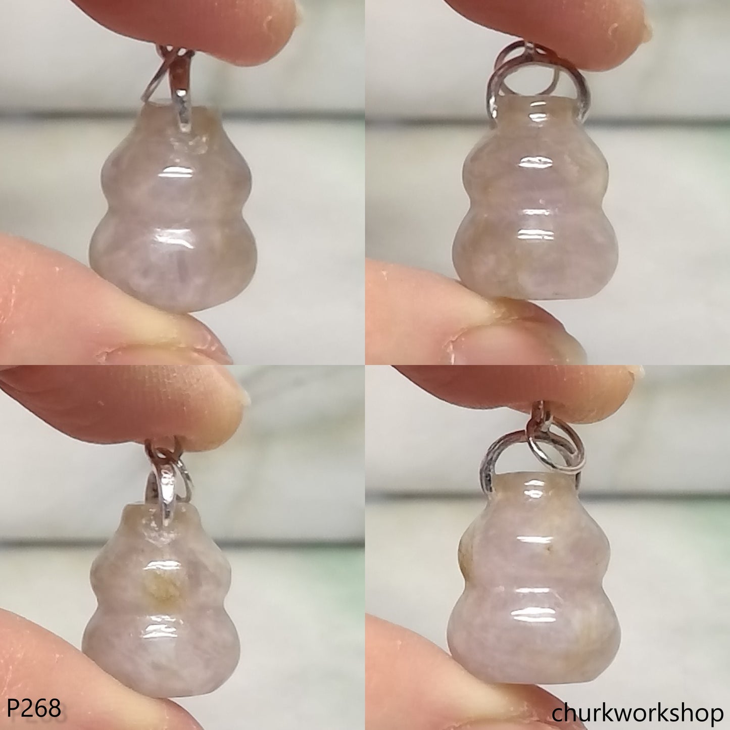 Lavender jade gourd pendant