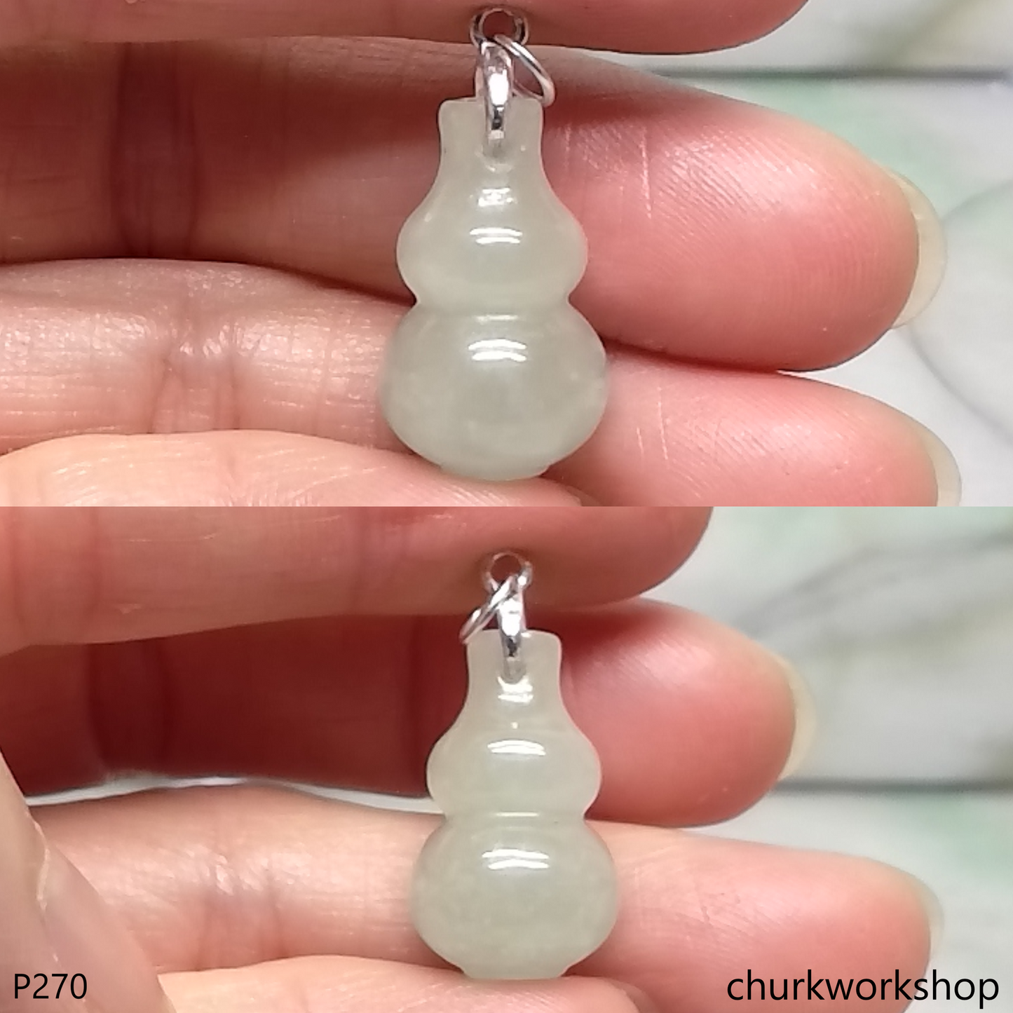 Light green jade gourd pendant