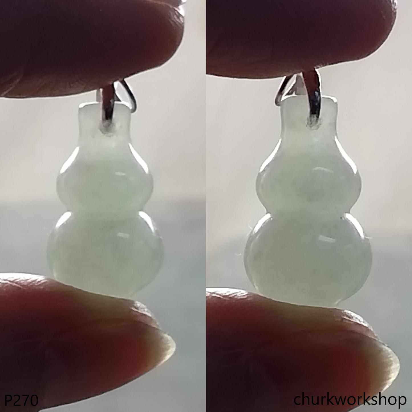 Light green jade gourd pendant