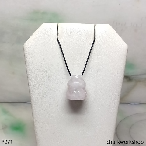 Reserved for Tami   Lavender jade gourd pendant 14k white gold