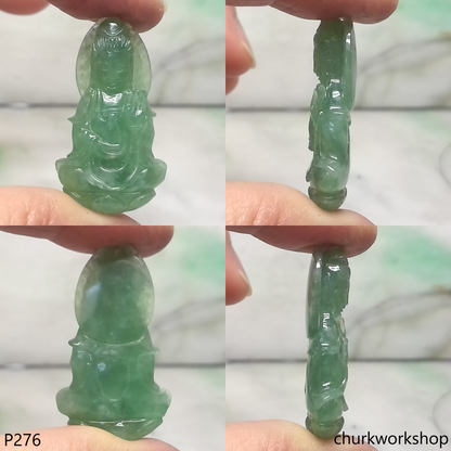 Oily green lady Buddha pendant