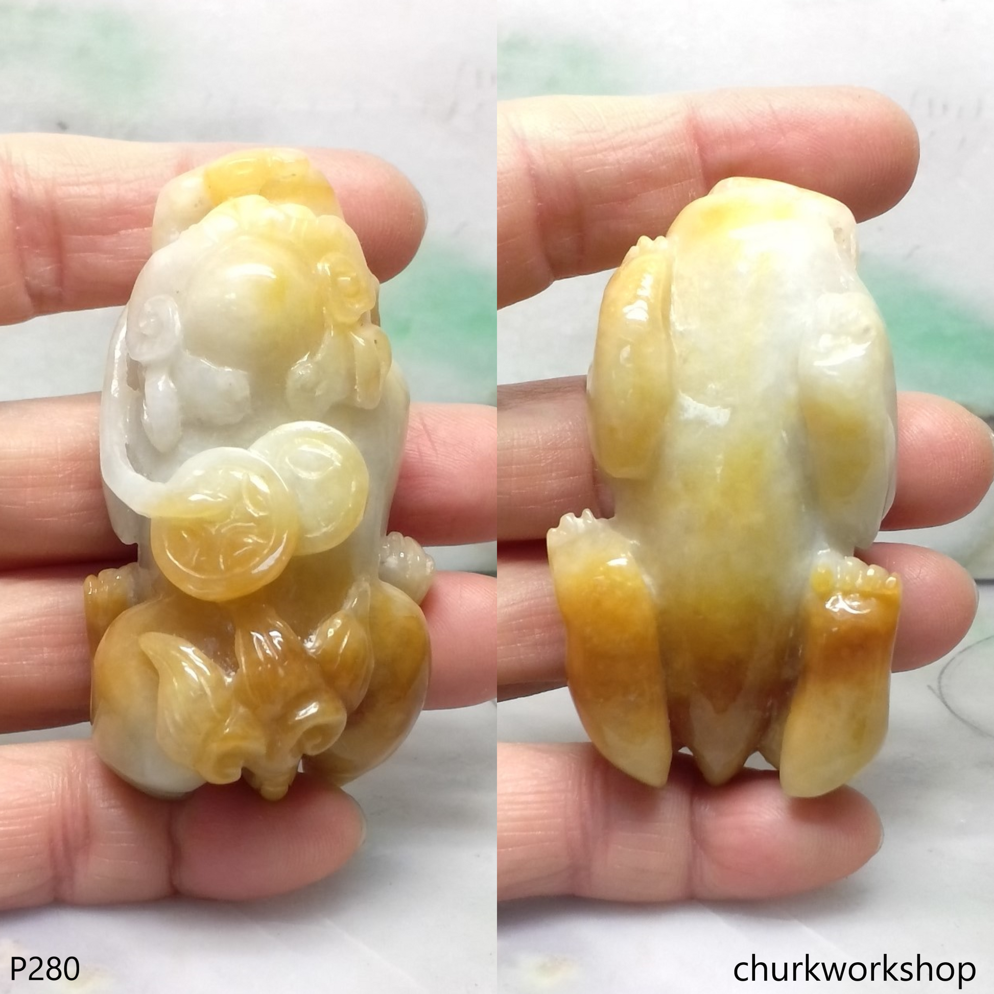 Large red jade Pixiu pendant (貔貅) – Churk Work Shop