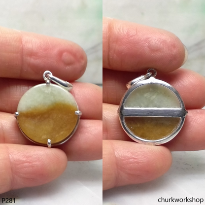 Red round jade pendant