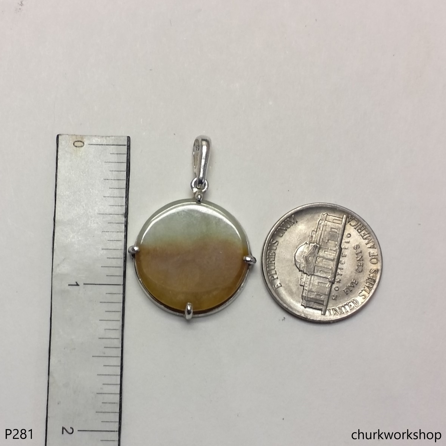 Red round jade pendant