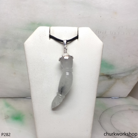 Jade pendant with silver bail