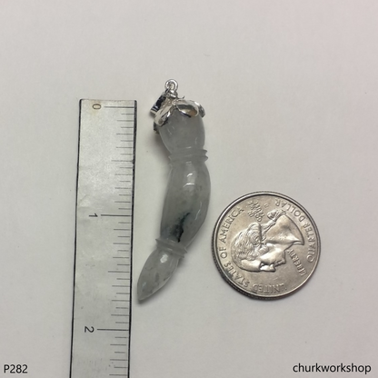 Jade pendant with silver bail