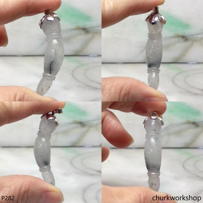 Jade pendant with silver bail