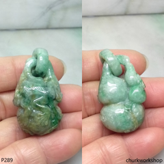 Multi-color jade monkey pendant