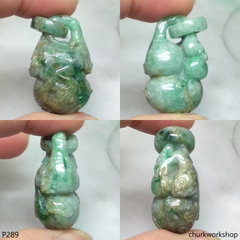 Multi-color jade monkey pendant