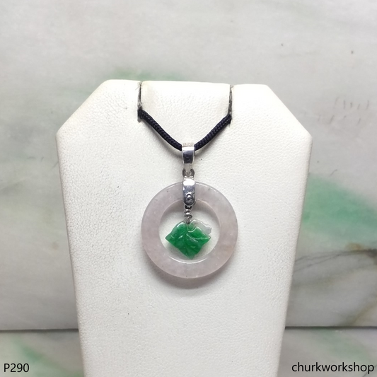 Pale lavender jade pendant sterling silver