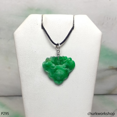 Green jade Bat & Ruyi pendant
