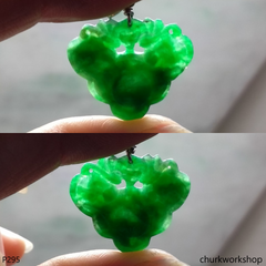 Green jade Bat & Ruyi pendant
