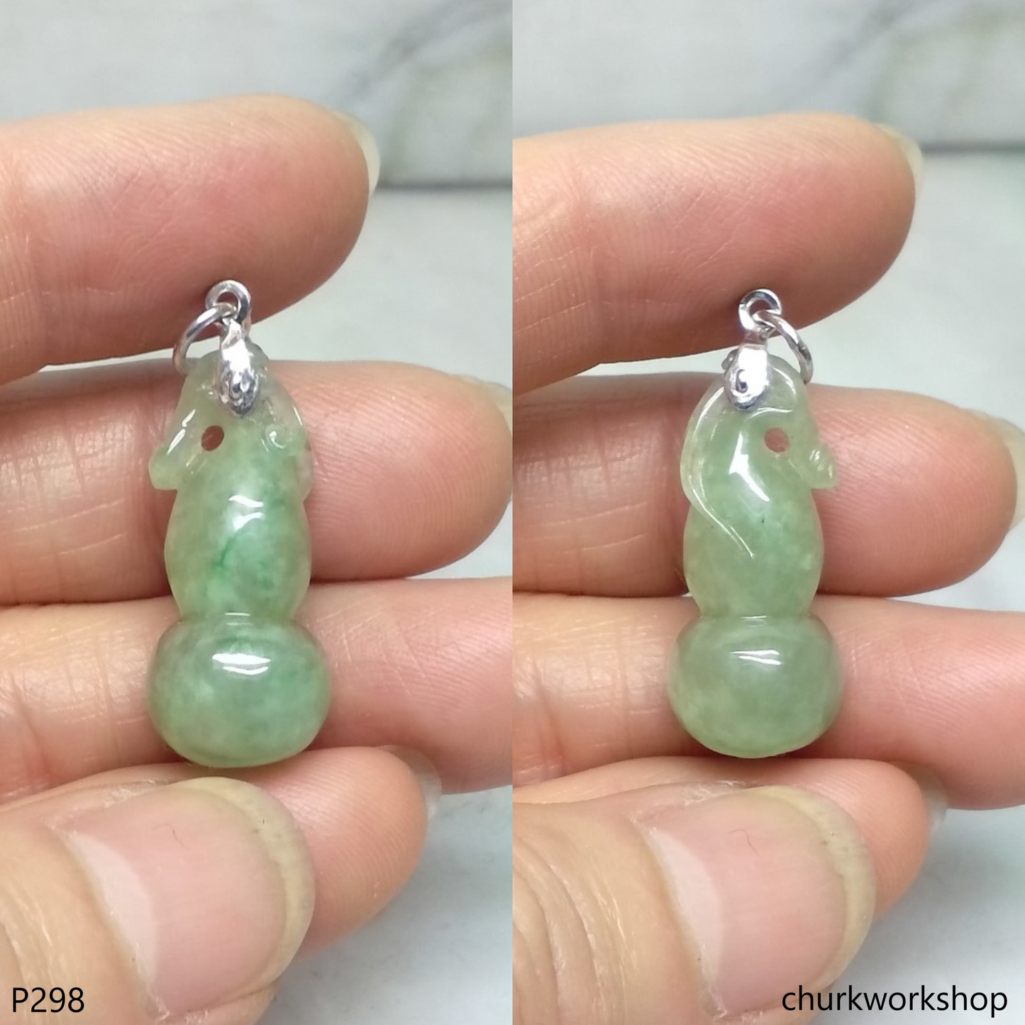 Light green jade gourd pendant