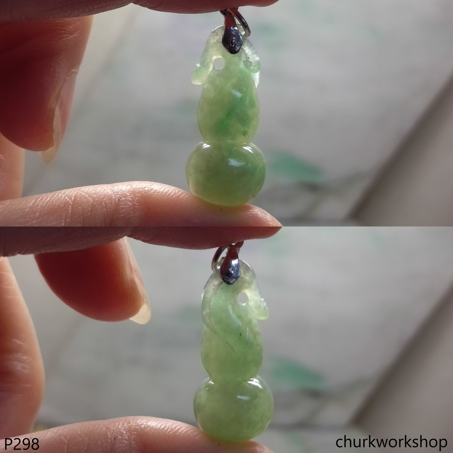 Light green jade gourd pendant