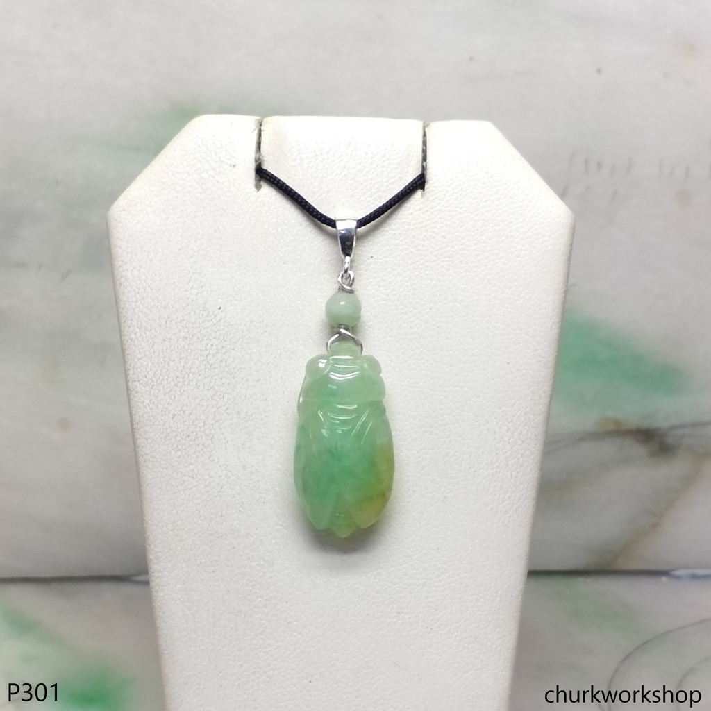 Light green jade cicada pendant