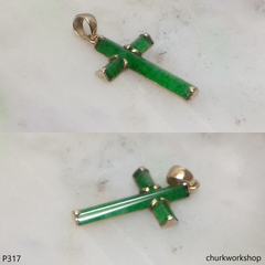 Reserved 14k jade cross pendant