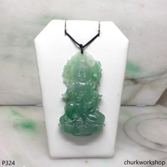 Bluish green jade lady Buddha