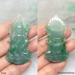 Bluish green jade lady Buddha