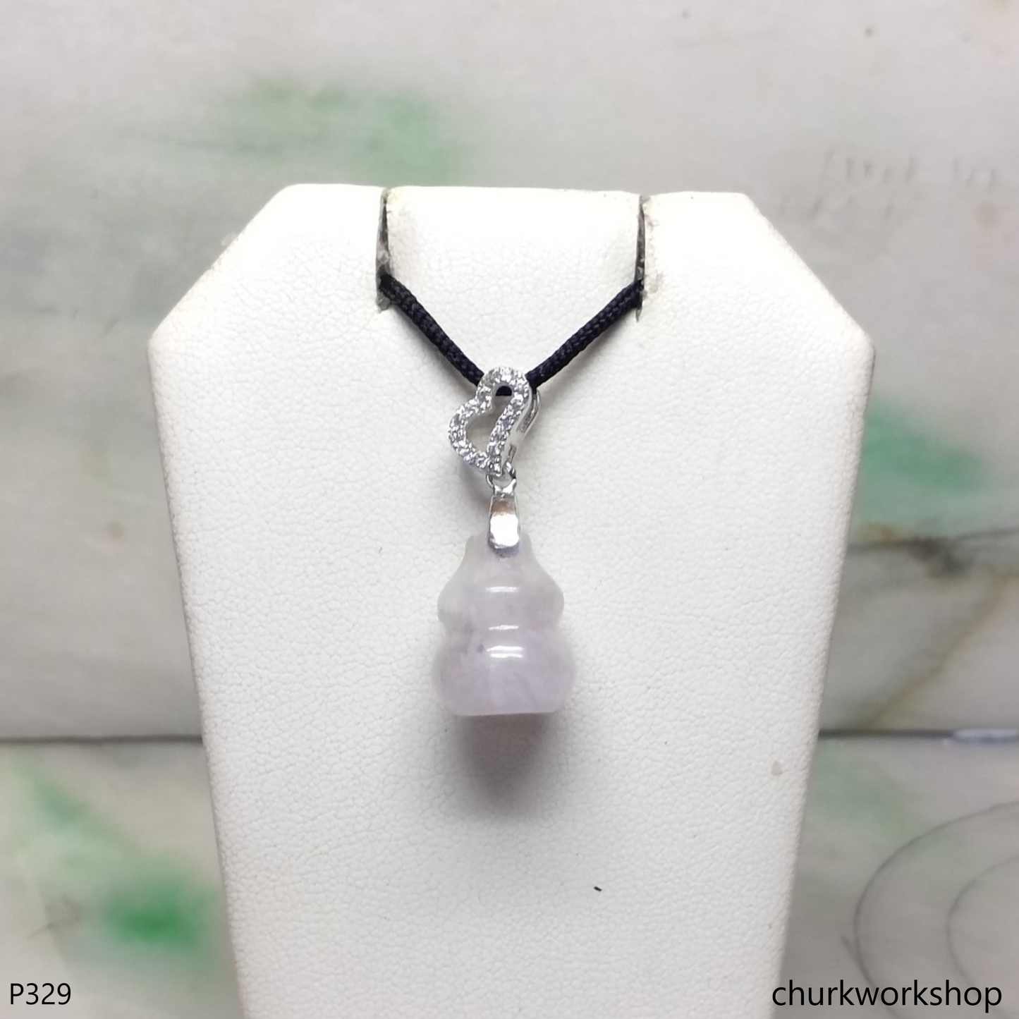 Lavender jade gourd pendant