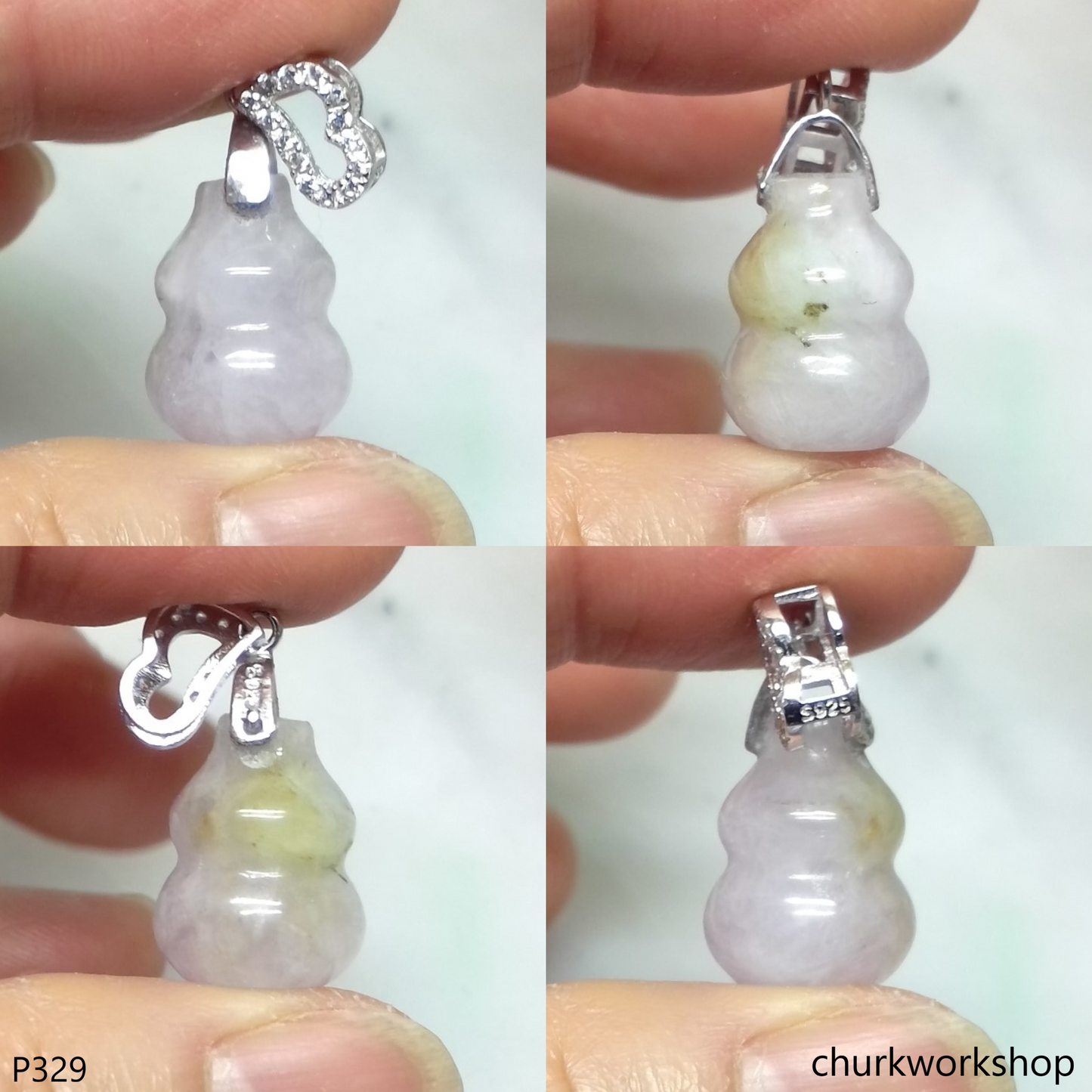 Lavender jade gourd pendant