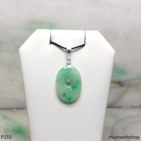 White base with apple green jade pendant