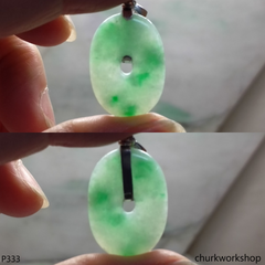White base with apple green jade pendant