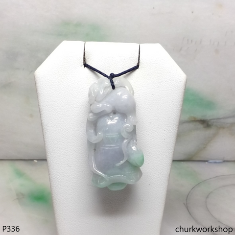 Pale lavender carved jade pendant.