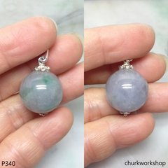 Lavender jade bead pendant