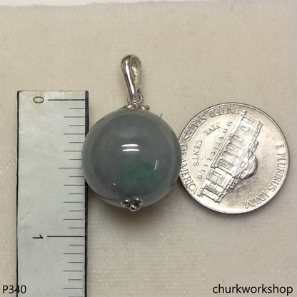 Lavender jade bead pendant