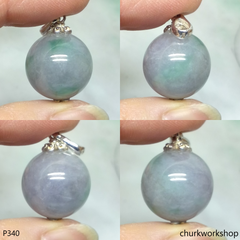 Lavender jade bead pendant